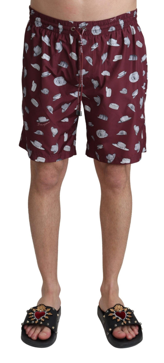 Dolce & Gabbana Elegant Maroon Beachwear Trunks - IT4 | S