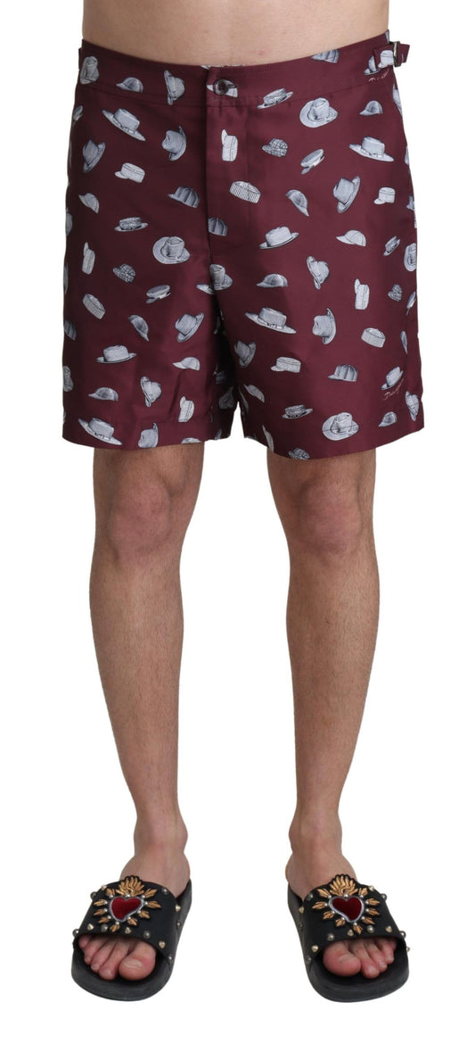 Dolce & Gabbana Elegant Maroon Swim Trunks - IT4 | S