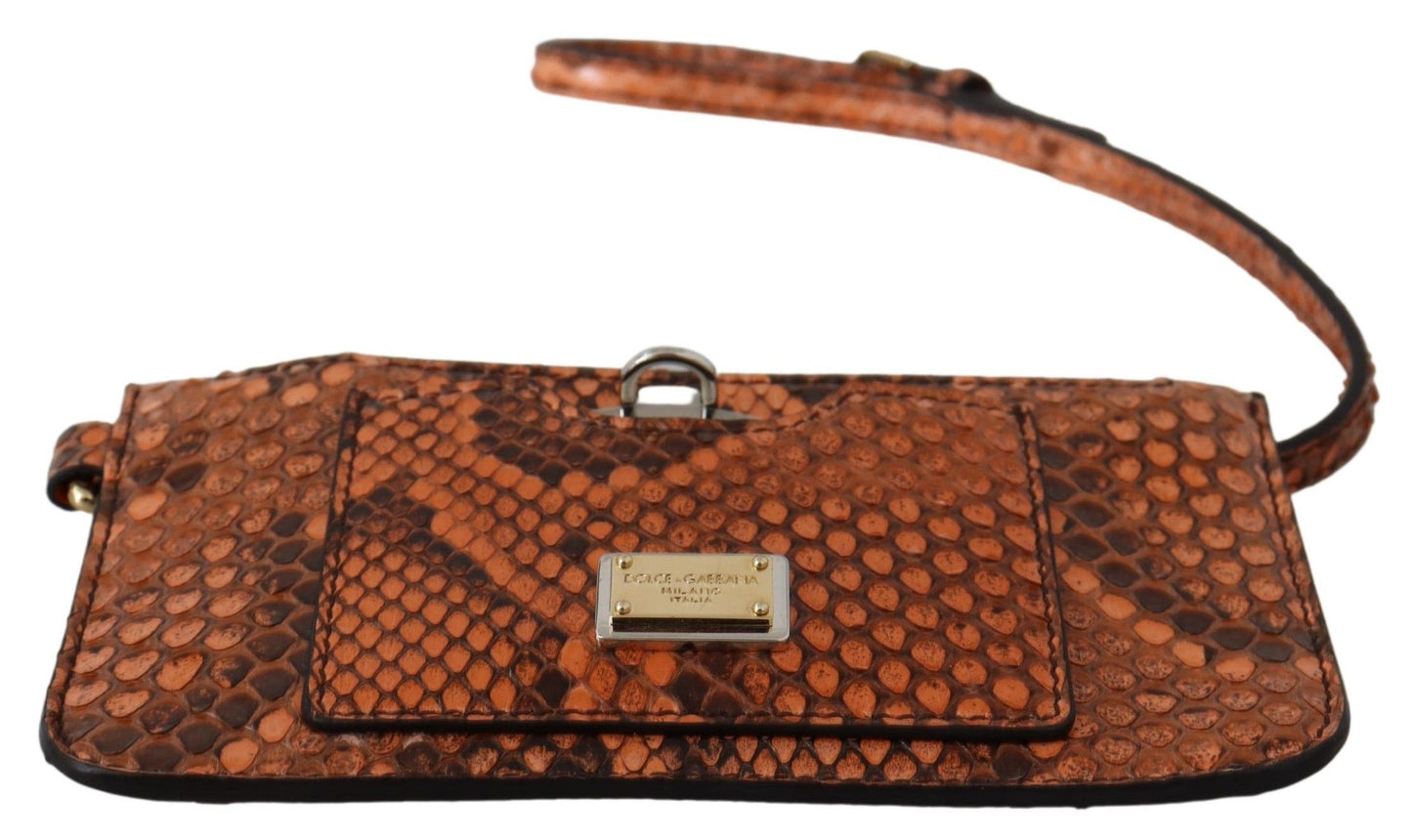 Dolce & Gabbana Elegant Python Patterned Leather Wristlet