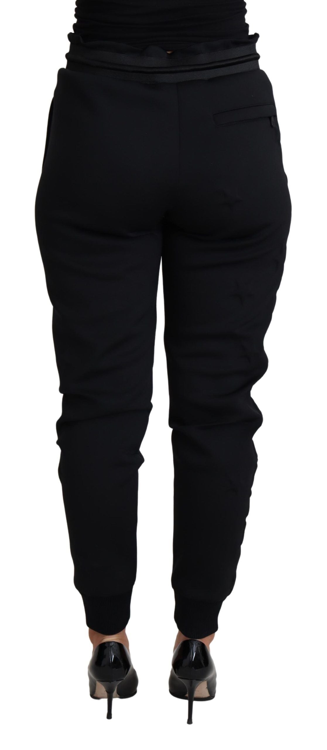 Dolce & Gabbana Elegant Black Jogger Trousers with Iconic Logo