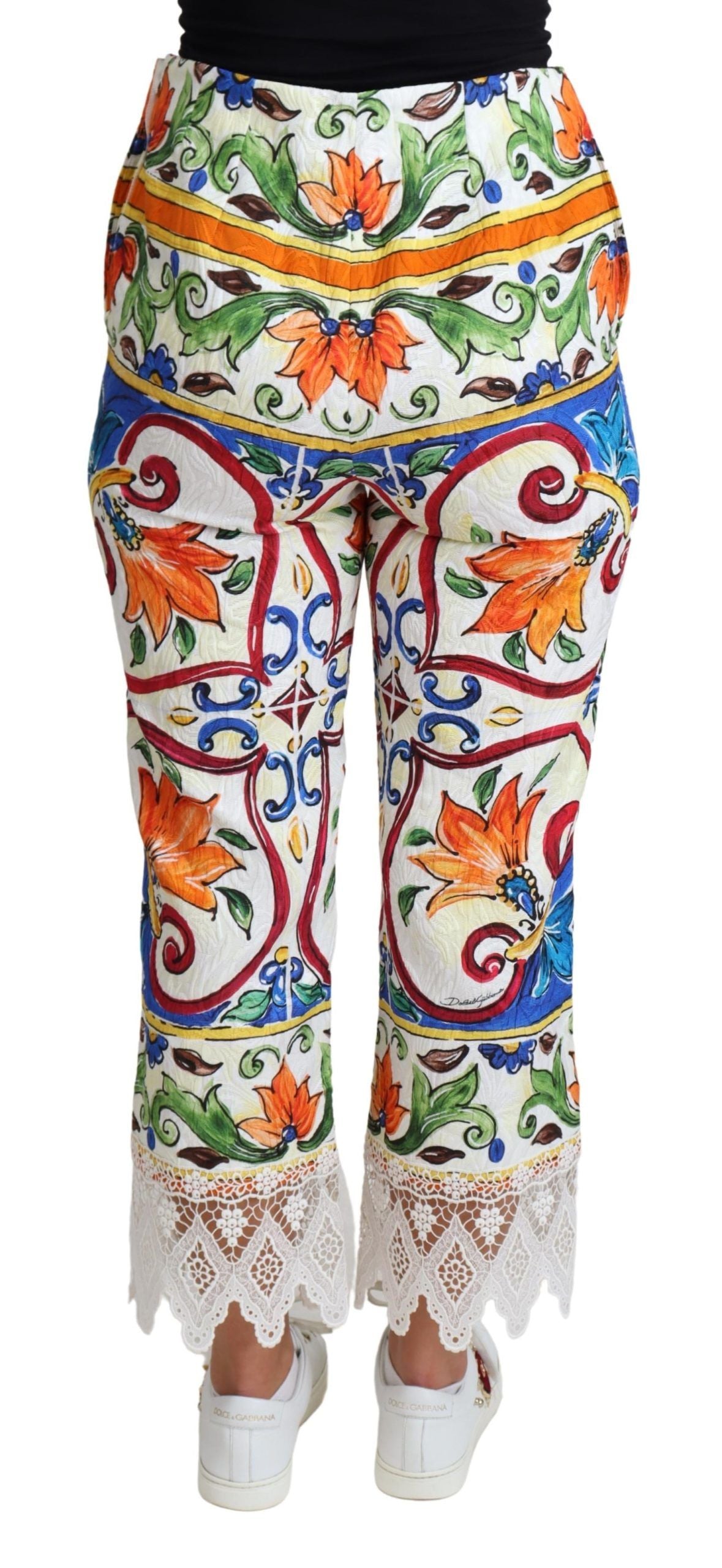 Dolce & Gabbana Majolica High Waist Cropped Trousers