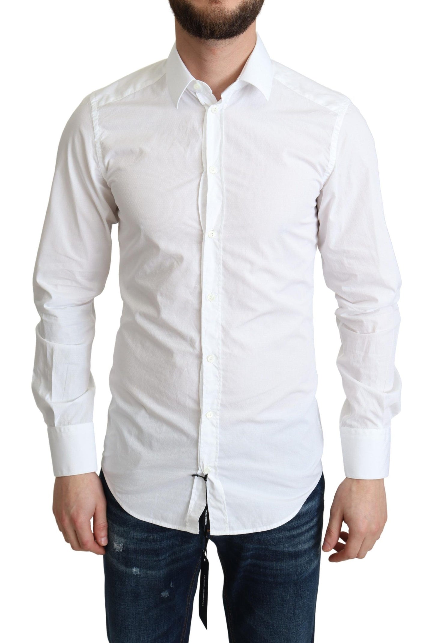 Dolce & Gabbana Elegant White Cotton Dress Shirt - IT37 | XS