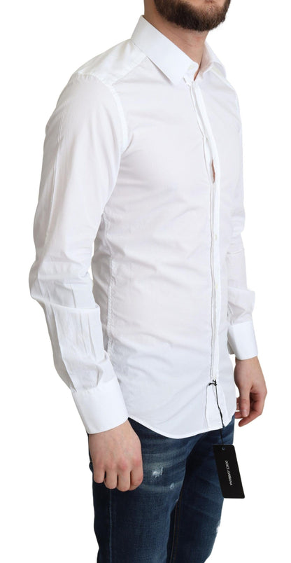 Dolce & Gabbana Elegant White Cotton Dress Shirt - IT37 | XS