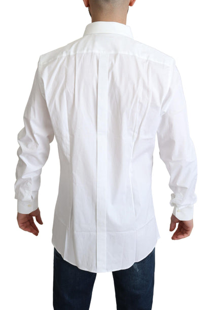 Dolce & Gabbana Elegant White Cotton Stretch Dress Shirt - IT38 | XS