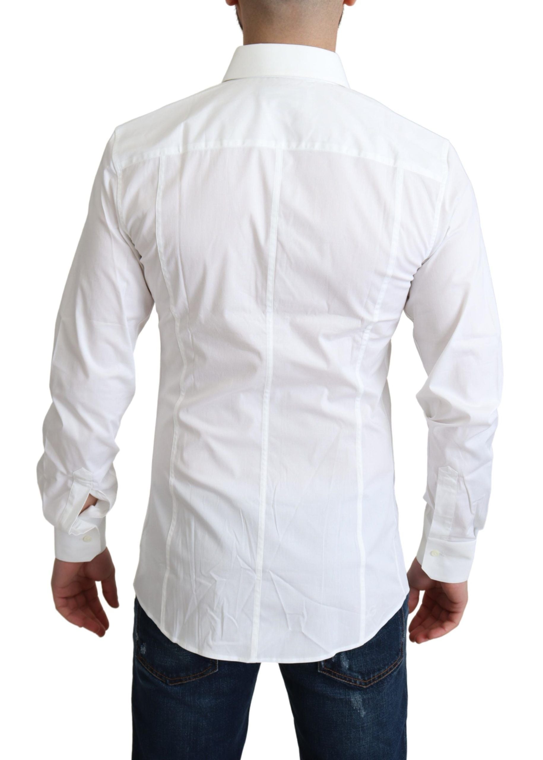 Dolce & Gabbana Elegant White Cotton Stretch Dress Shirt - IT38 | XS