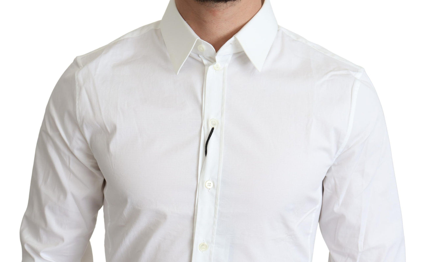 Dolce & Gabbana Elegant White Cotton Stretch Dress Shirt - IT38 | XS