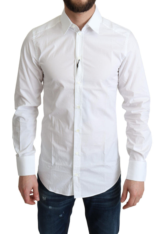 Dolce & Gabbana Elegant White Cotton Dress Shirt - IT37 | XS