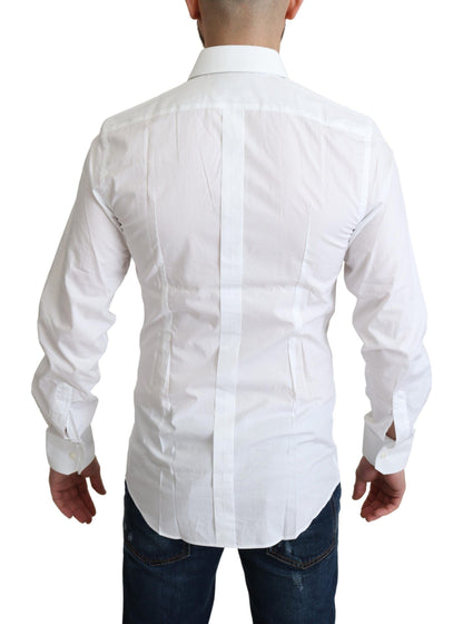 Dolce & Gabbana Elegant White Cotton Dress Shirt - IT37 | XS