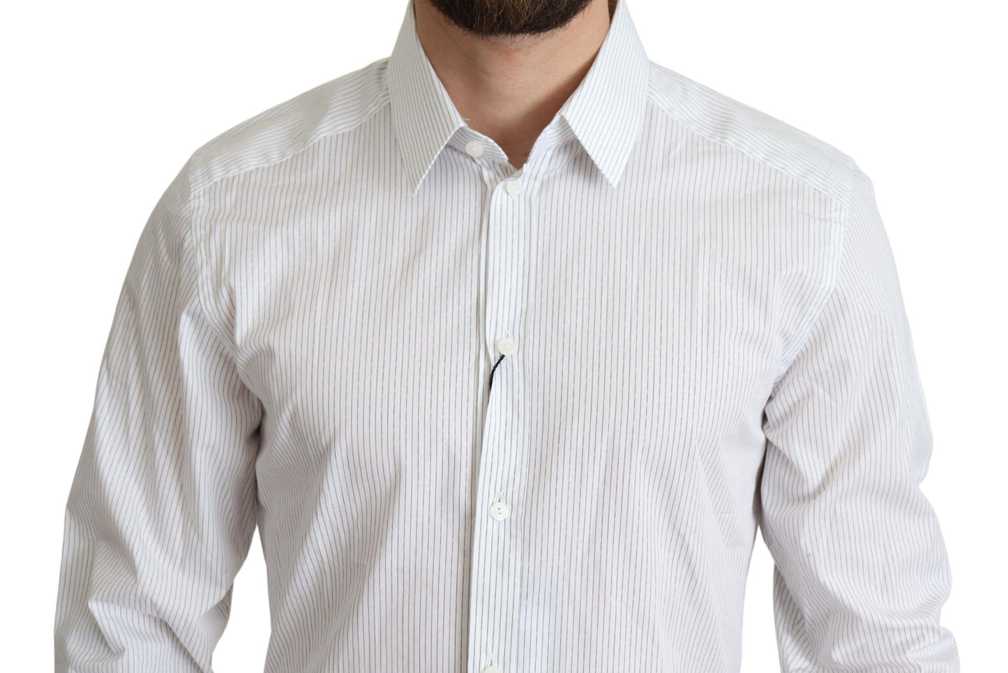 Dolce & Gabbana Elegant Striped Gold Dress Shirt - IT39 | S