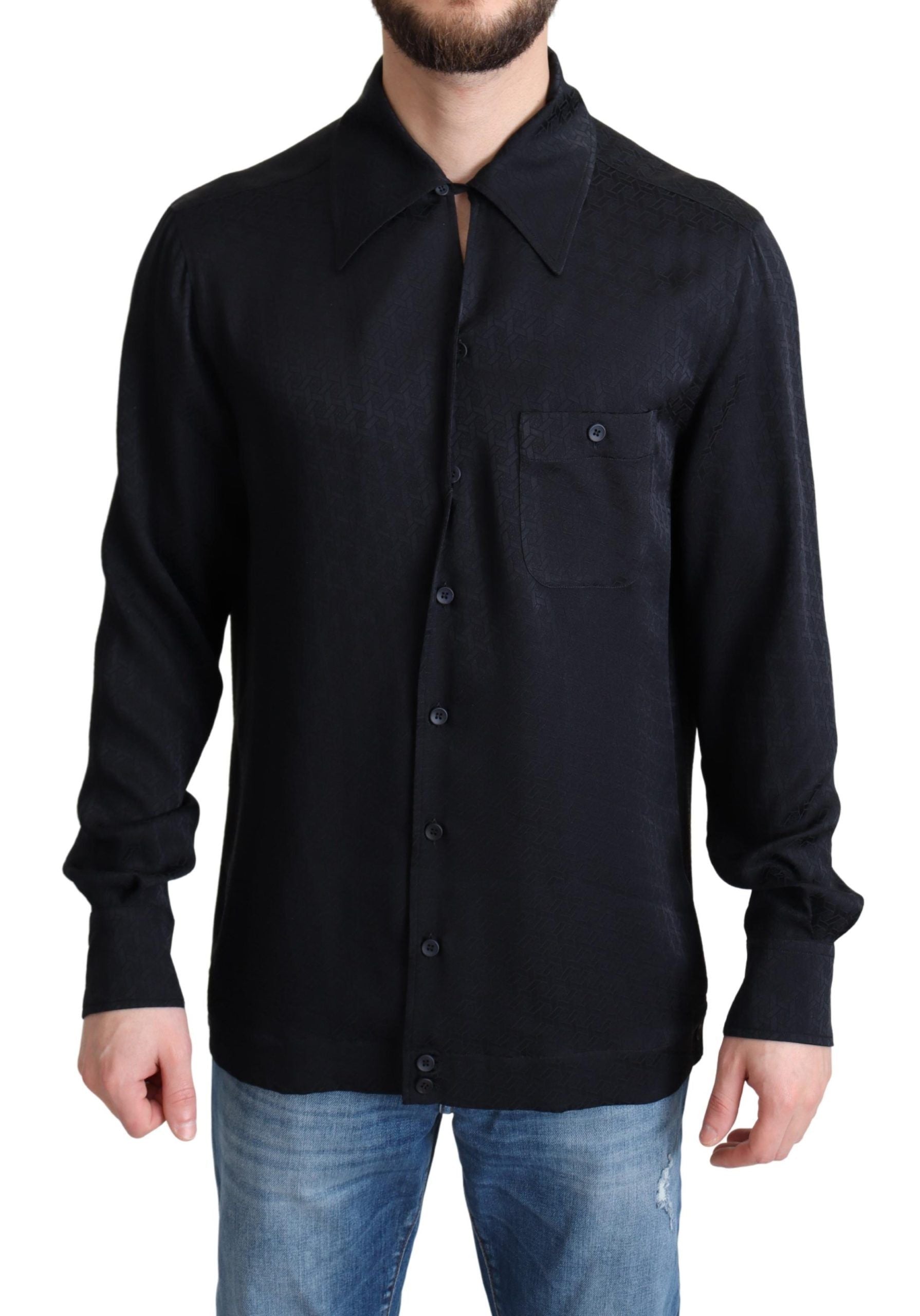 Dolce & Gabbana Elegant Jacquard Silk Casual Shirt - IT37 | XS