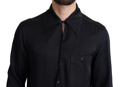 Dolce & Gabbana Elegant Jacquard Silk Casual Shirt - IT37 | XS