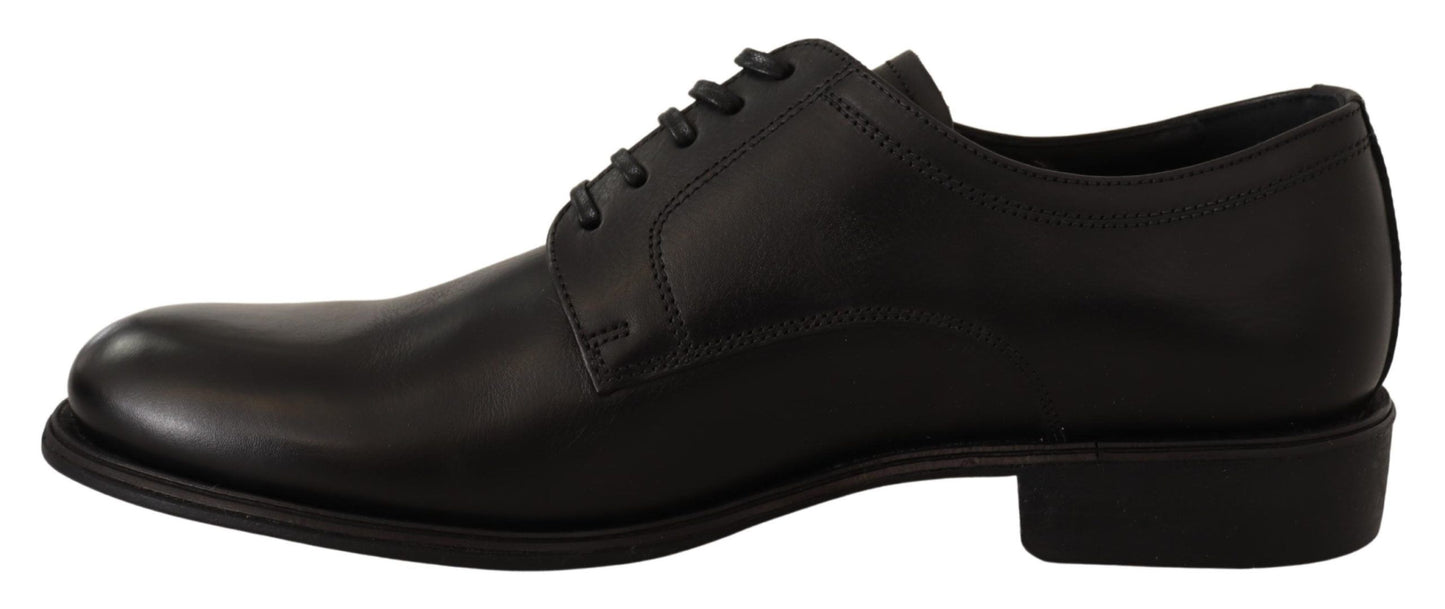 Dolce & Gabbana Elegant Black Derby Formal Shoes - EU40/US7