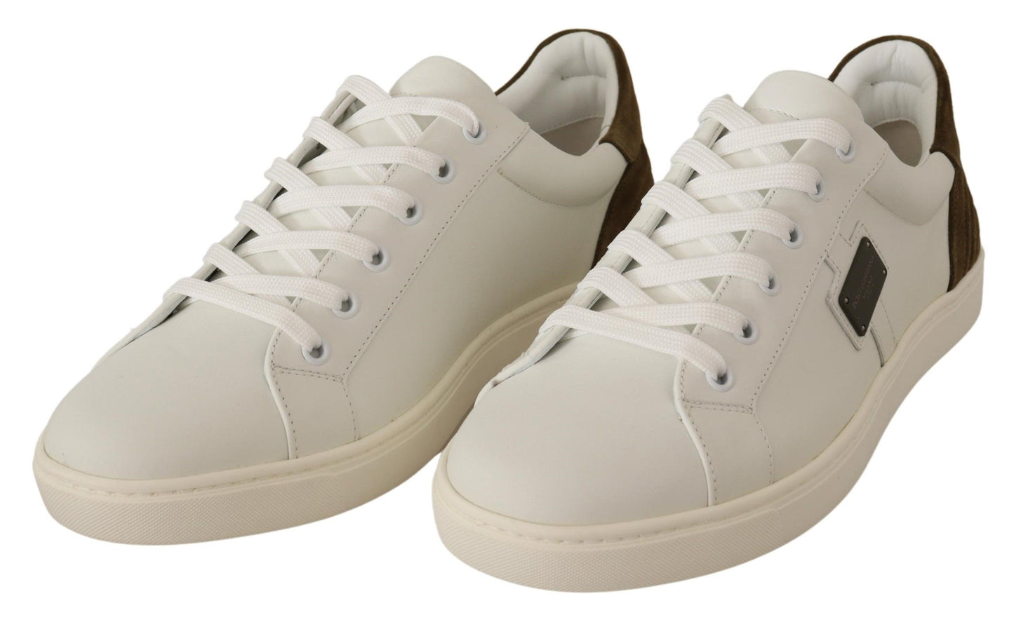 Dolce & Gabbana Chic White Leather Sneakers for Men - EU39.5/US6.5