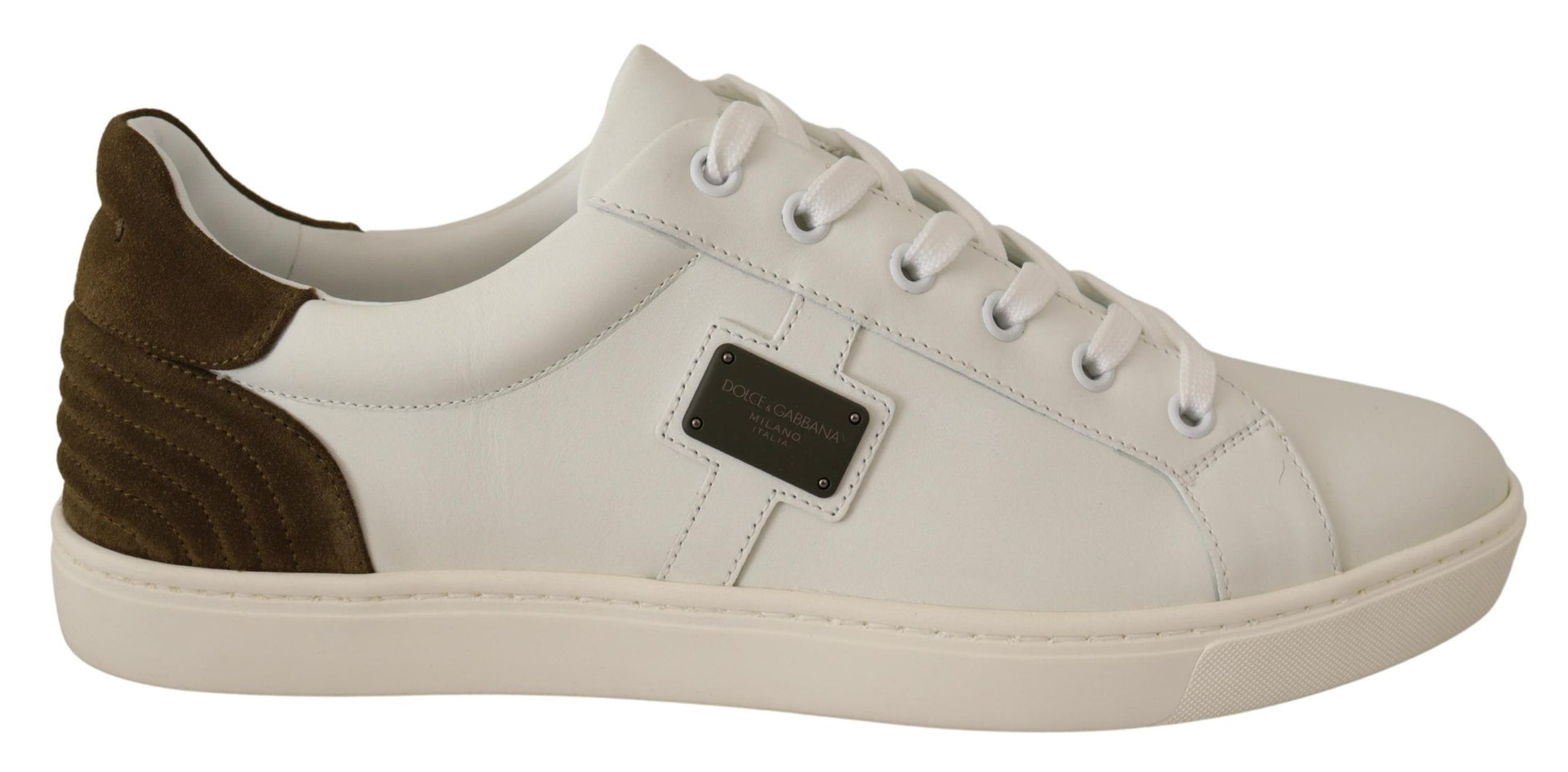 Dolce & Gabbana Chic White Leather Sneakers for Men - EU39.5/US6.5