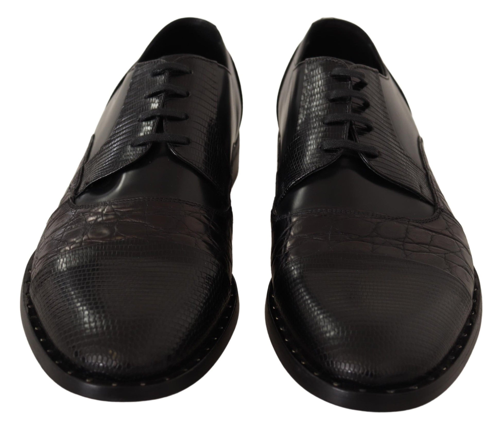 Dolce & Gabbana Elegant Black Derby Oxford Wingtips - EU39/US6