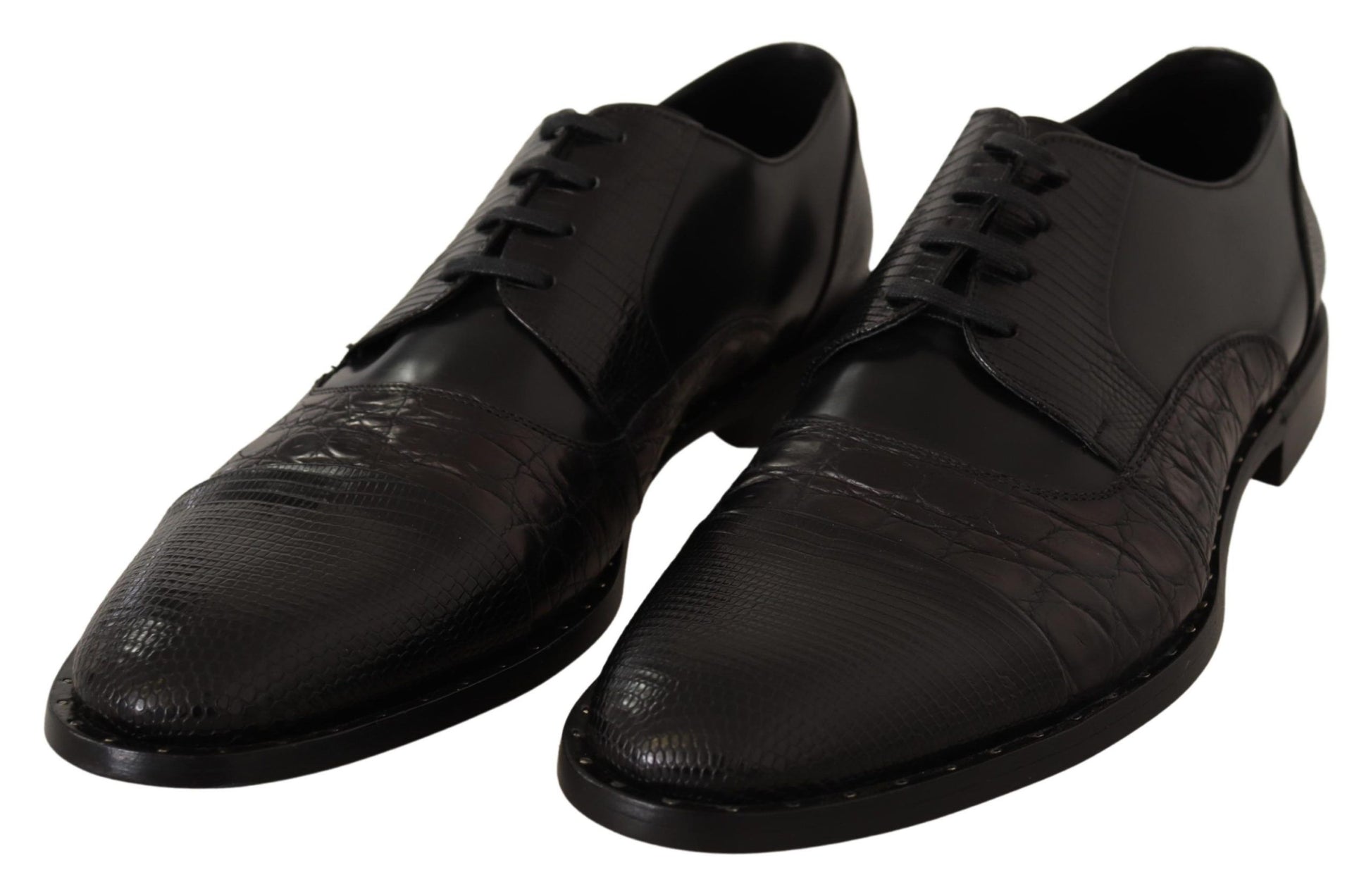 Dolce & Gabbana Elegant Black Derby Oxford Wingtips - EU39/US6