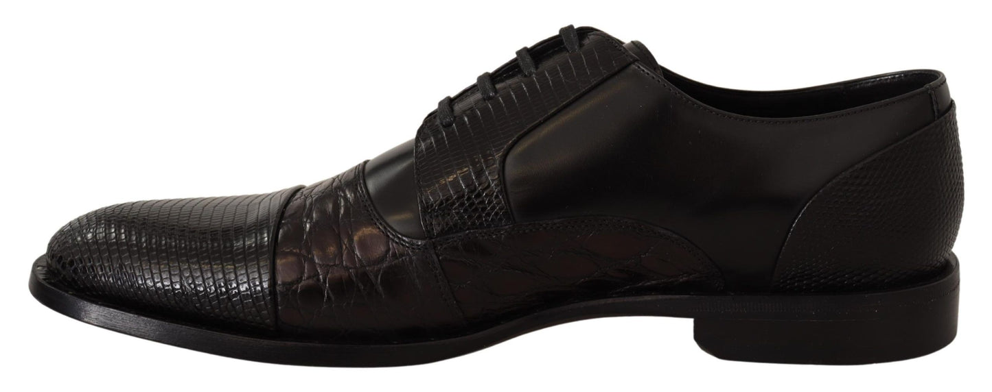 Dolce & Gabbana Elegant Black Derby Oxford Wingtips - EU39/US6