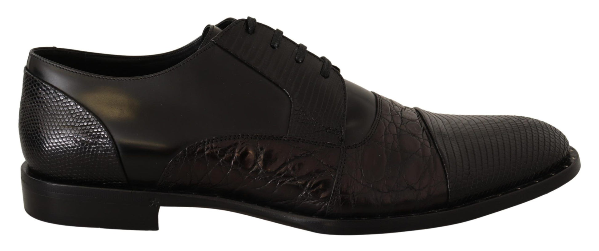 Dolce & Gabbana Elegant Black Derby Oxford Wingtips - EU39/US6