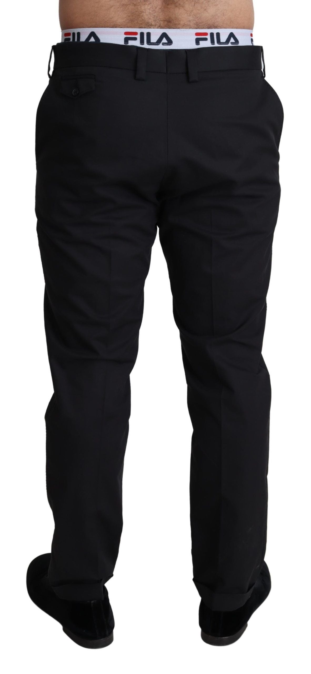 Dolce & Gabbana Elegant Black Stretch Cotton Trousers - IT48 | M