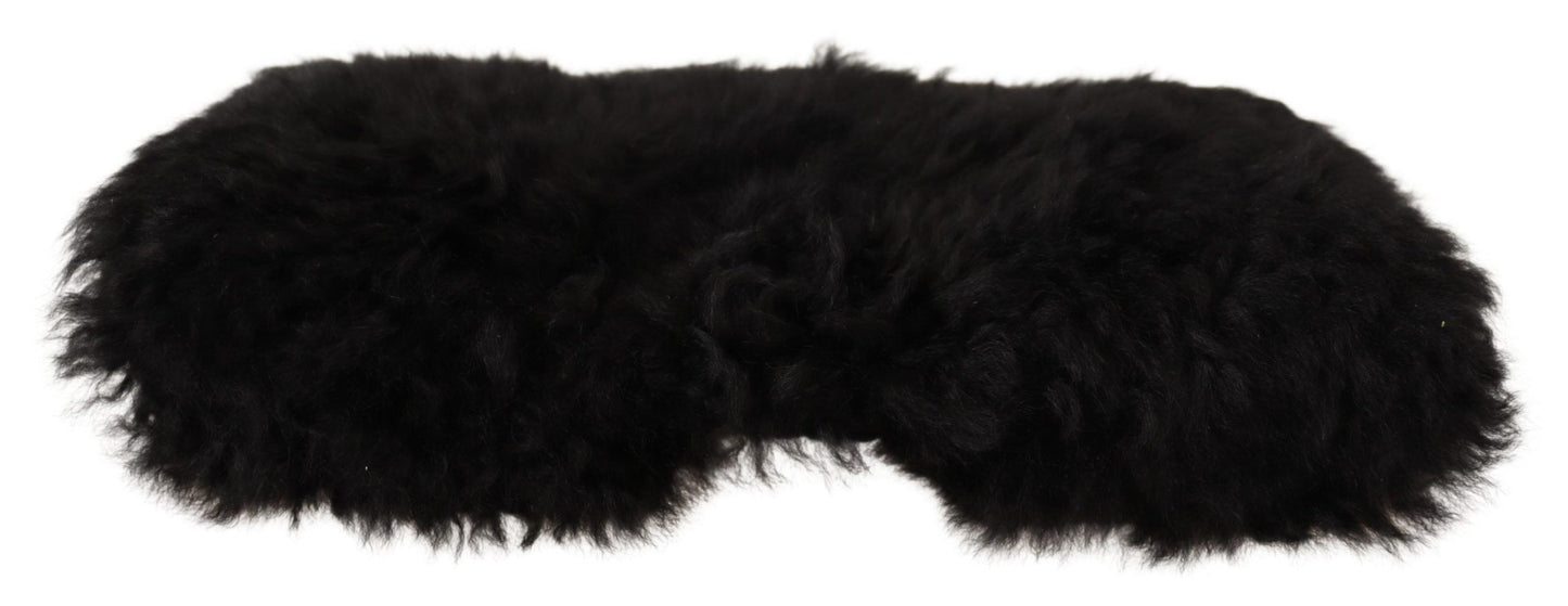 Dolce & Gabbana Elegant Black Cashmere Alpaca Fur Beanie - 57 cm|S