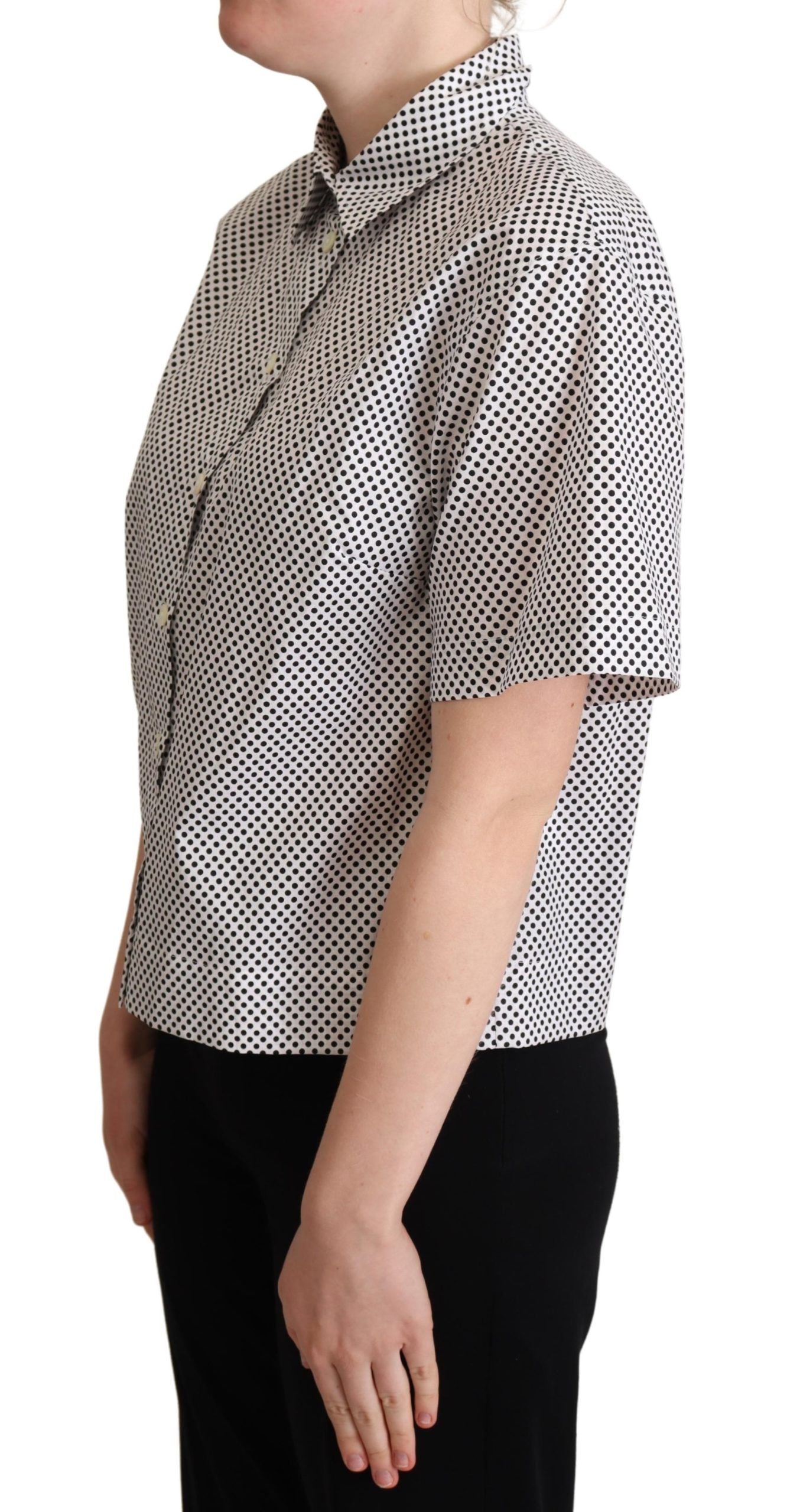 Dolce & Gabbana Elegant Polka Dot Cotton Polo Top