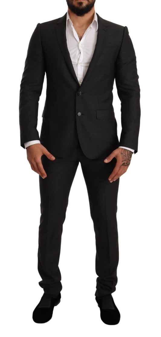 Dolce & Gabbana Elegant Gray Martini Wool Suit