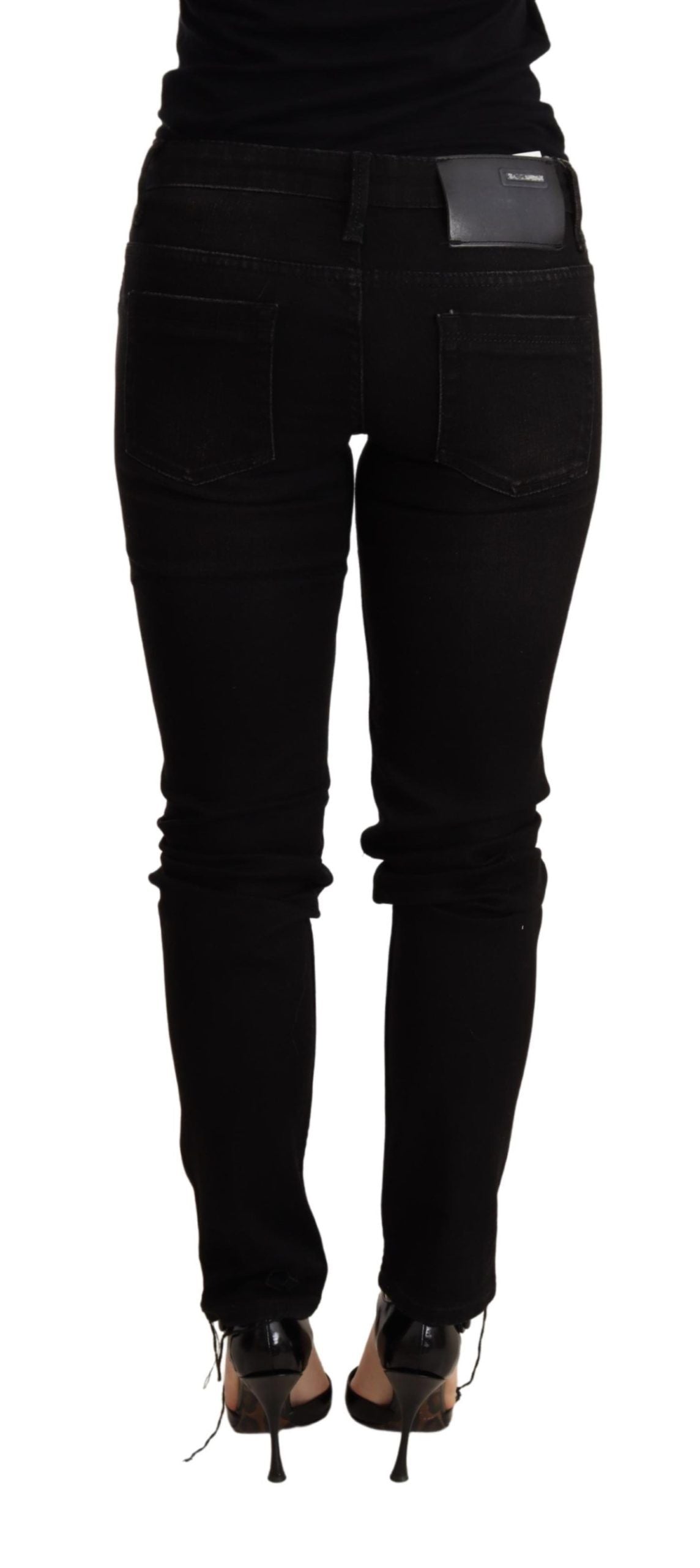 Acht Elegant Slim Fit Black Denim - W26