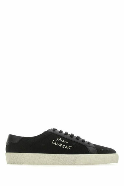 Saint Laurent Sleek Black Canvas & Leather Low-Top Sneakers - EU39/US6