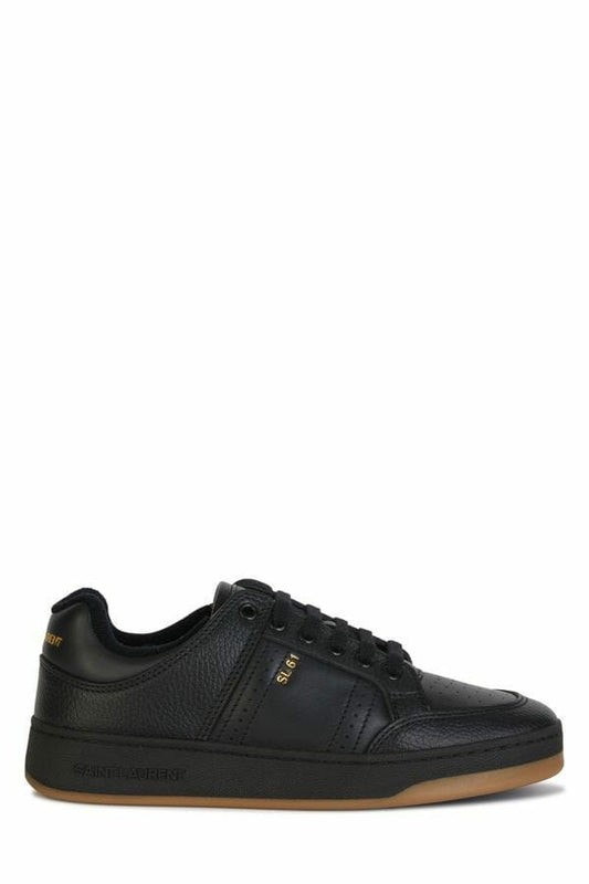 Saint Laurent Elegant Black Low-Top Leather Sneakers - EU41/US8