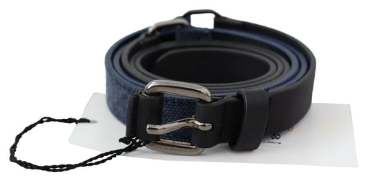 Costume National Elegant Black Leather Adjustable Belt - 85 cm / 34 Inches