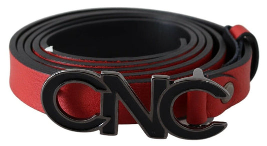 Costume National Elegant Red Leather Waist Belt - 85 cm / 34 Inches