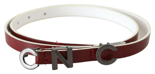 Costume National Chic Maroon Leather Fashion Belt - 85 cm / 34 Inches