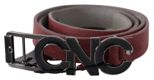 Costume National Elegant Maroon Leather Fashion Belt - 100 cm / 40 Inches