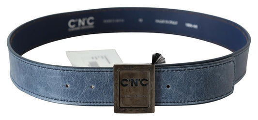 Costume National Elegant Blue Leather Fashion Belt - 85 cm / 34 Inches