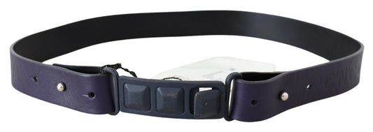 Costume National Chic Black Leather Fashion Belt - 85 cm / 34 Inches / Material: Leather