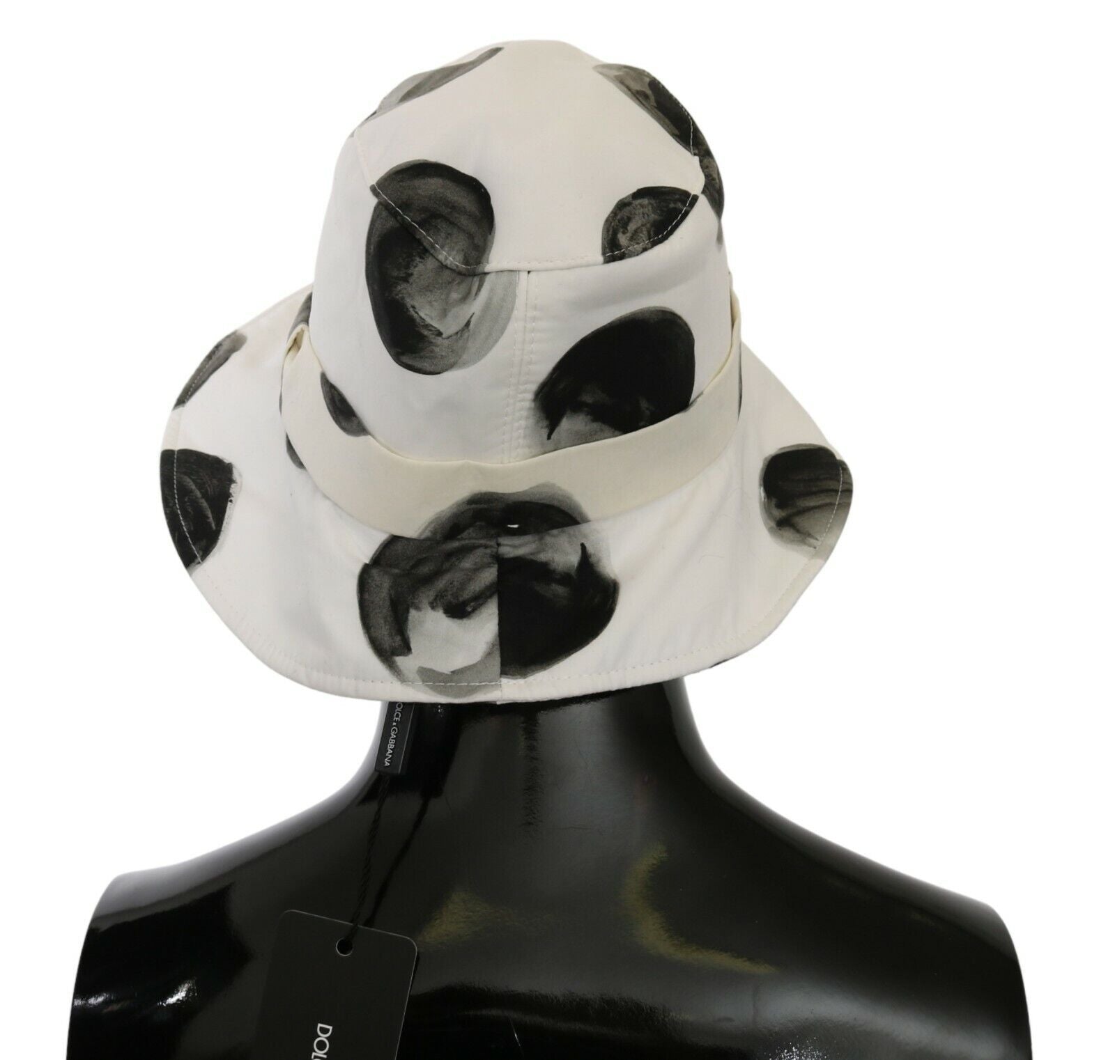 Dolce & Gabbana Polka Dot Cotton Bucket Hat - White & Black - 58 cm|M