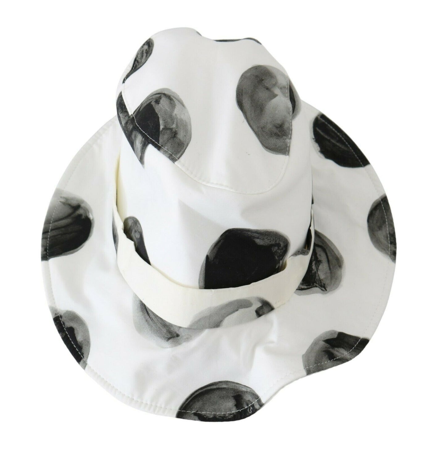 Dolce & Gabbana Polka Dot Cotton Bucket Hat - White & Black - 58 cm|M