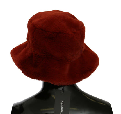 Dolce & Gabbana Elegant Red Bucket Cap with Logo Detailing - 58 cm|M