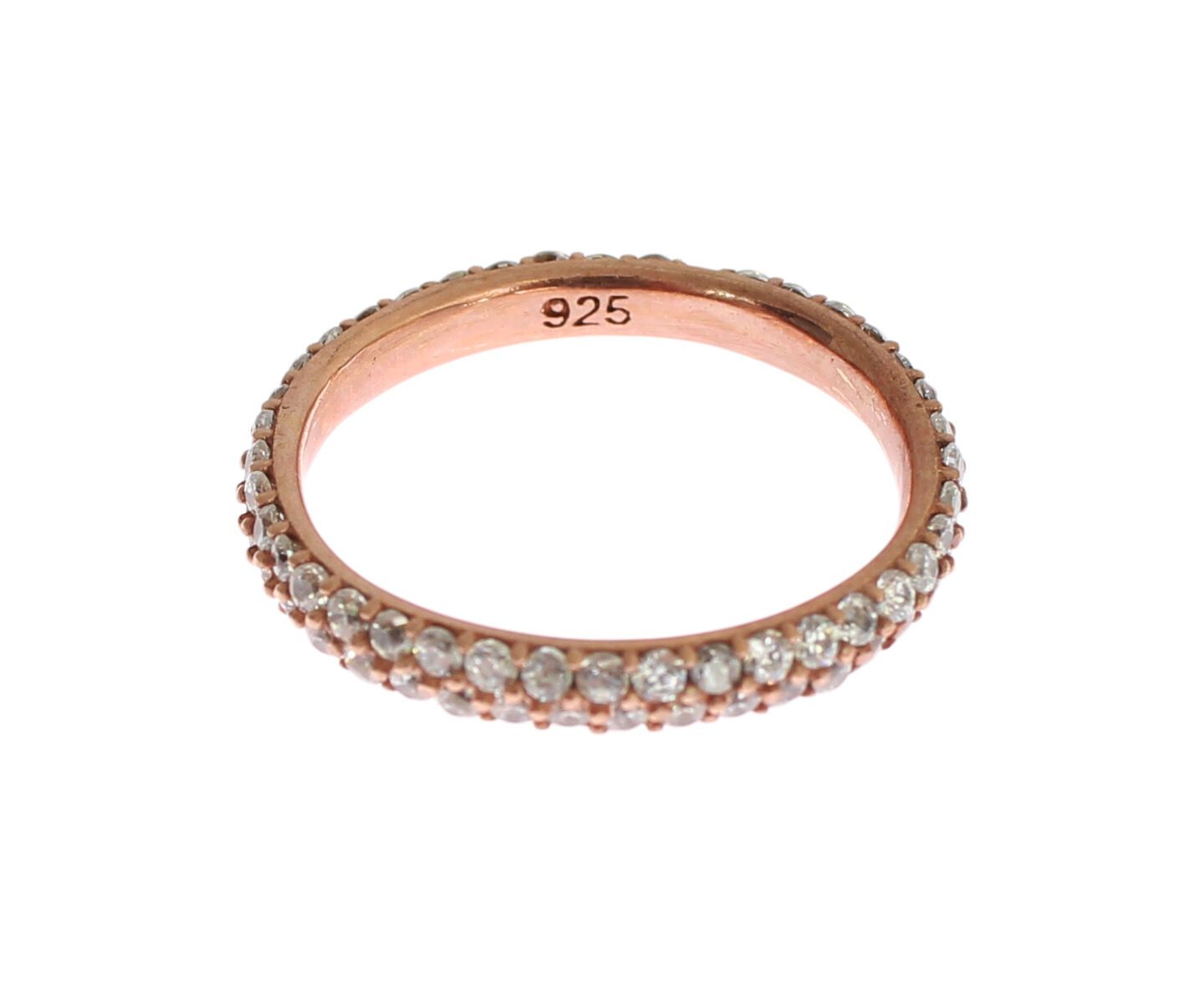 Nialaya Chic Pink Crystal-Encrusted Silver Ring - EU57 | US8,5