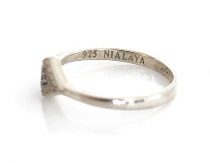 Nialaya Elegant Silver CZ Crystal Encrusted Ring - EU57 | US8,5