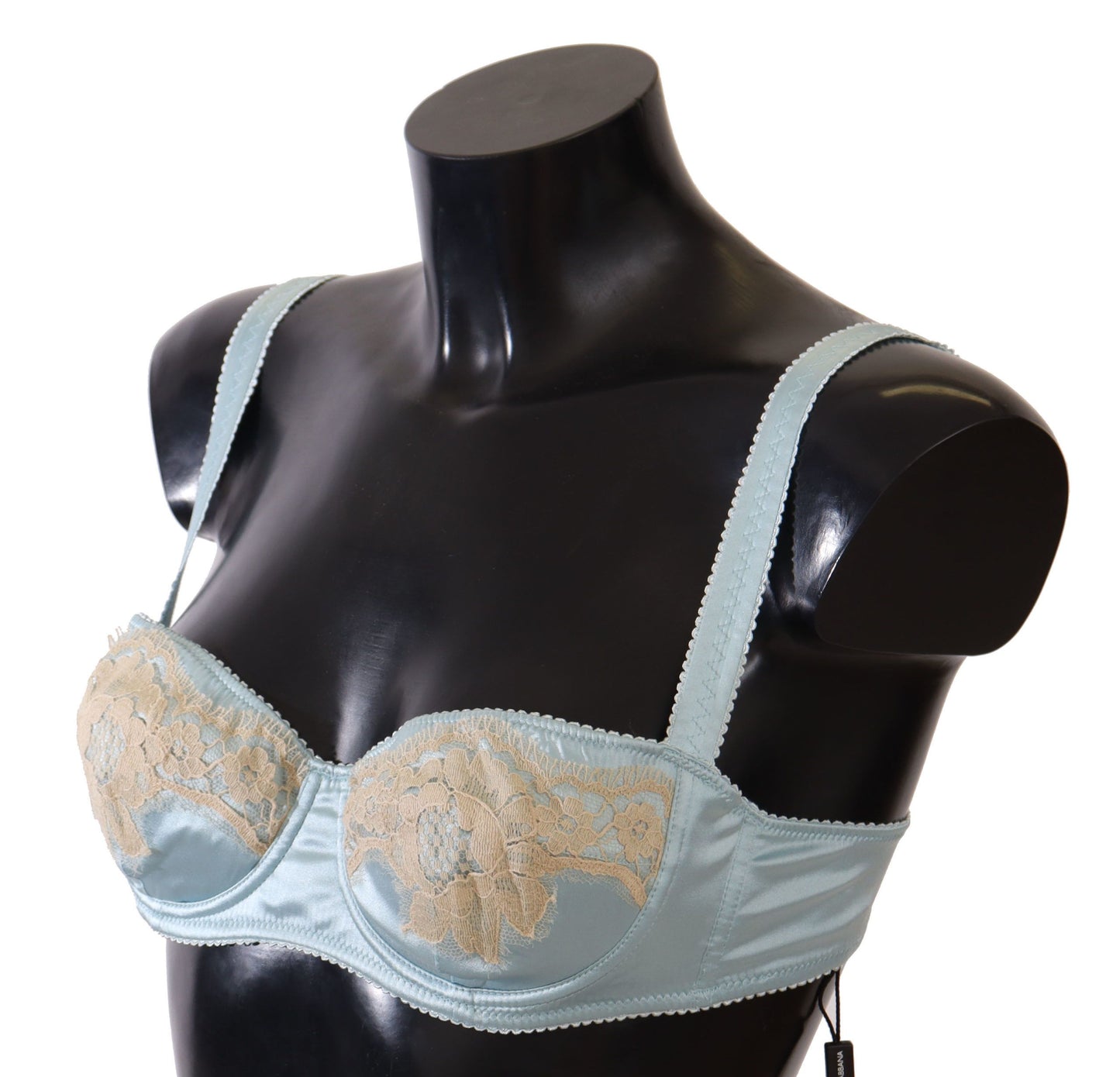 Dolce & Gabbana Elegant Silk Blend Balconette Bra in Light Blue