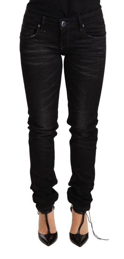 Acht Sleek Black Washed Skinny Jeans