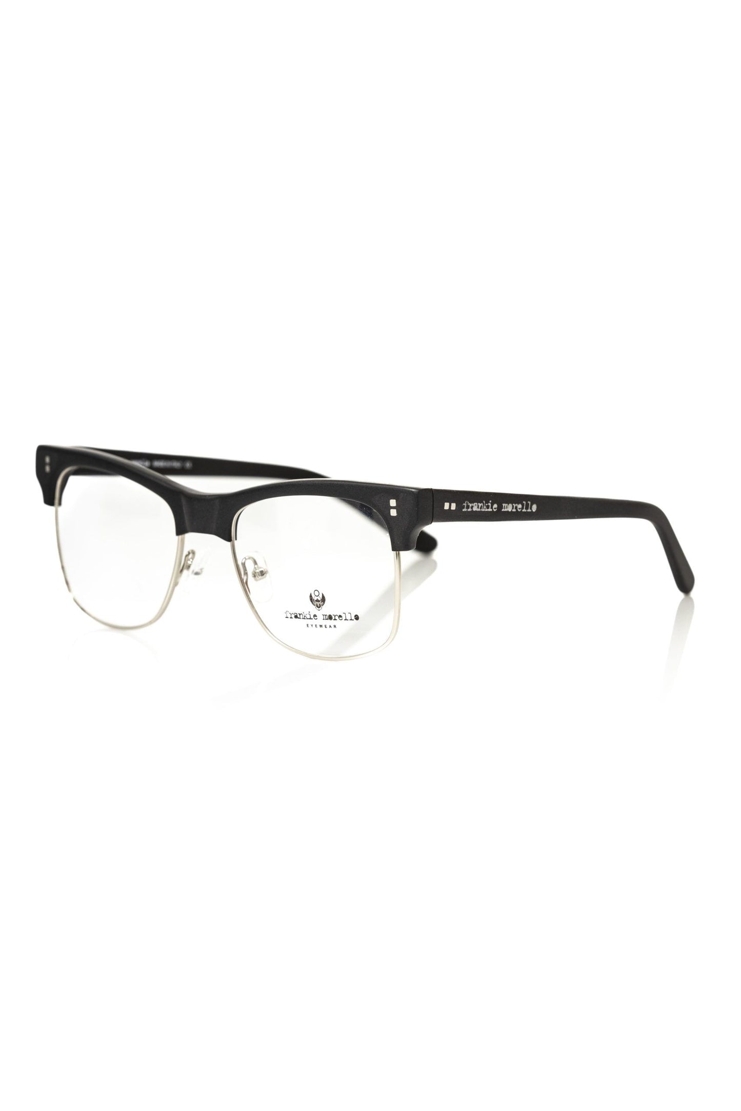 Frankie Morello Black Acetate Unisex Eyeglass Frame