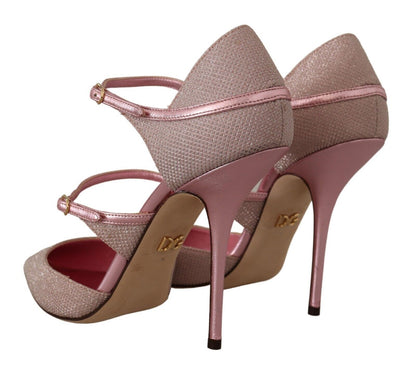 Dolce & Gabbana Pink Glitter High Heel Sandals - EU39/US8.5