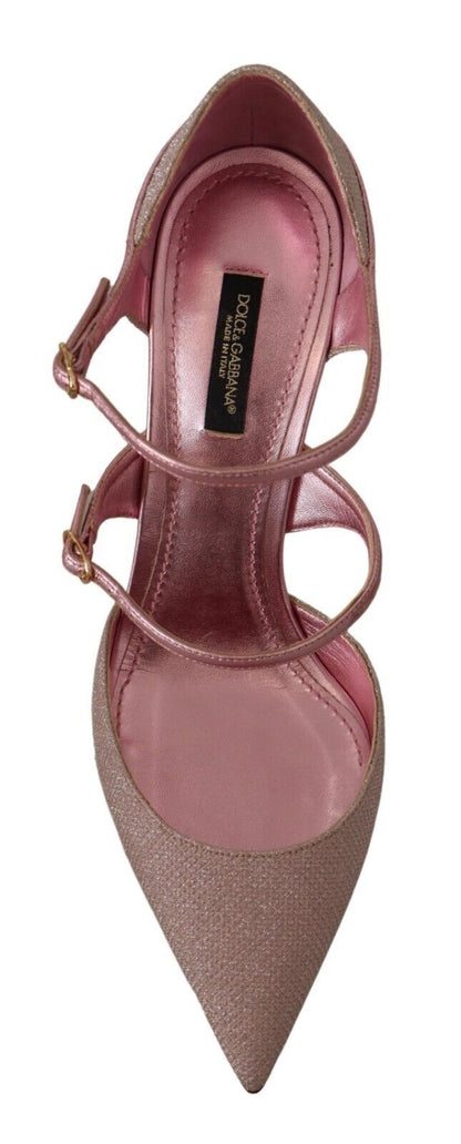 Dolce & Gabbana Pink Glitter High Heel Sandals - EU39/US8.5