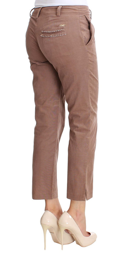 Costume National Chic Brown Cropped Corduroy Pants