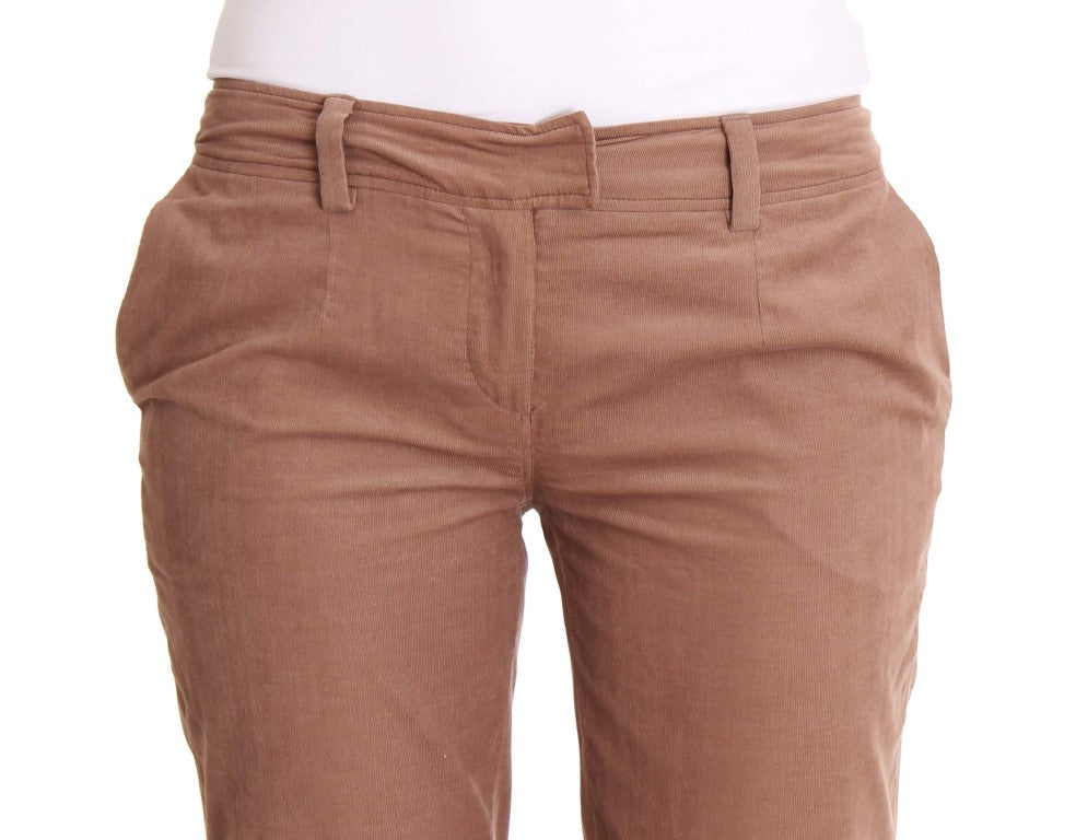 Costume National Chic Brown Cropped Corduroy Pants