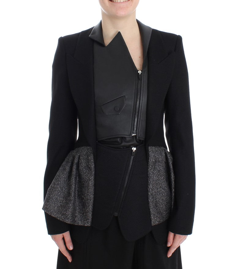 KAALE SUKTAE Elegant Monochrome Zippered Blazer Jacket - IT38|XS