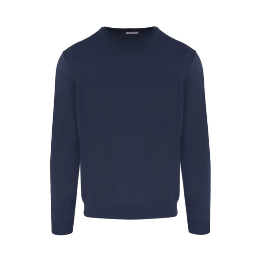 Malo Elegant Cashmere Roundneck Sweater in Chic Blue - XXL