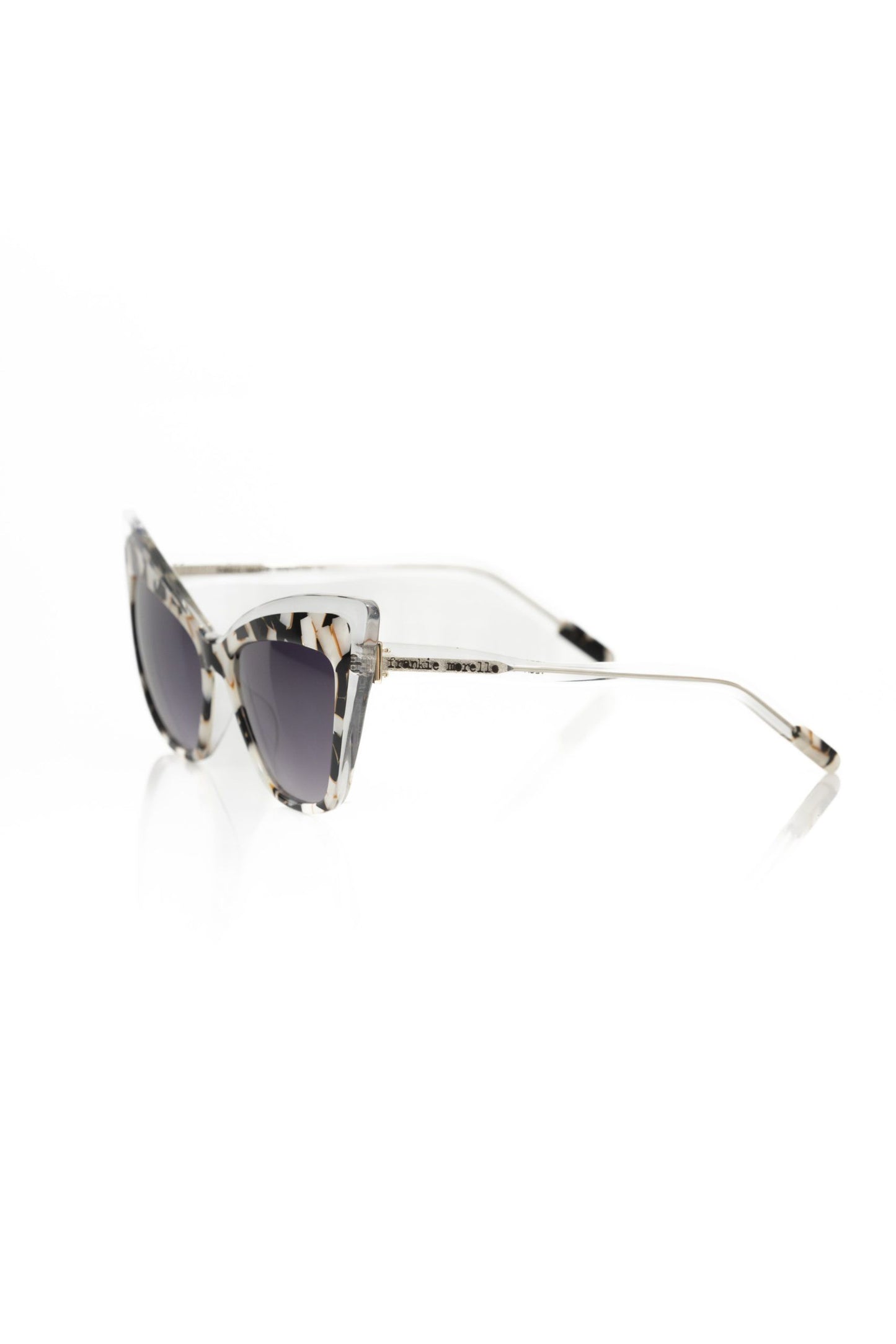 Frankie Morello Black Acetate Women Sunglass